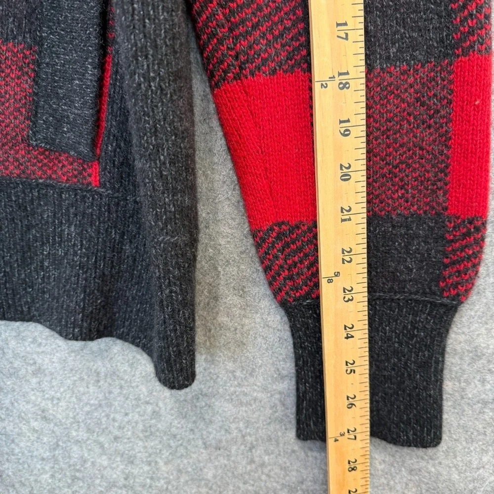 Banana‎ Republic Filpucci Merino Wool Buffalo Plaid Cardigan Mens XL Shawl Heavy